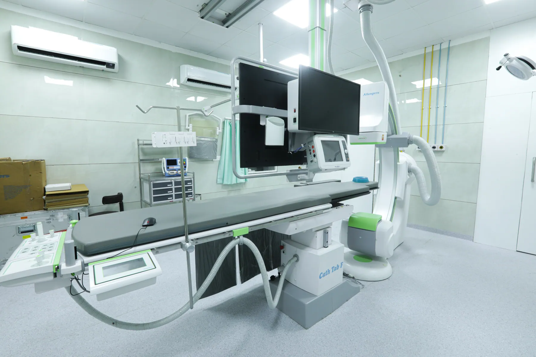 Procedure room with monitors and control equipment