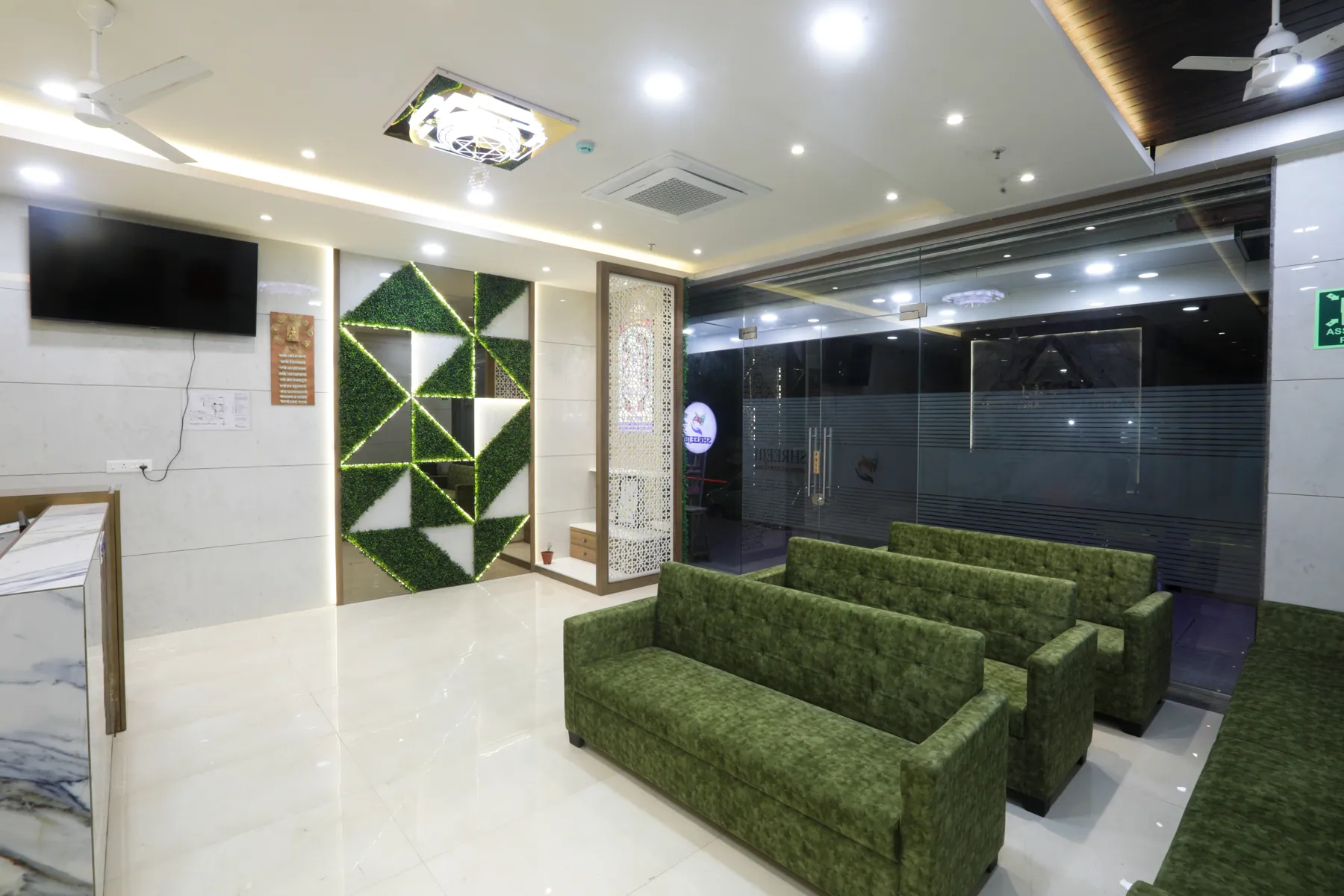 Waiting lounge beside the reception area